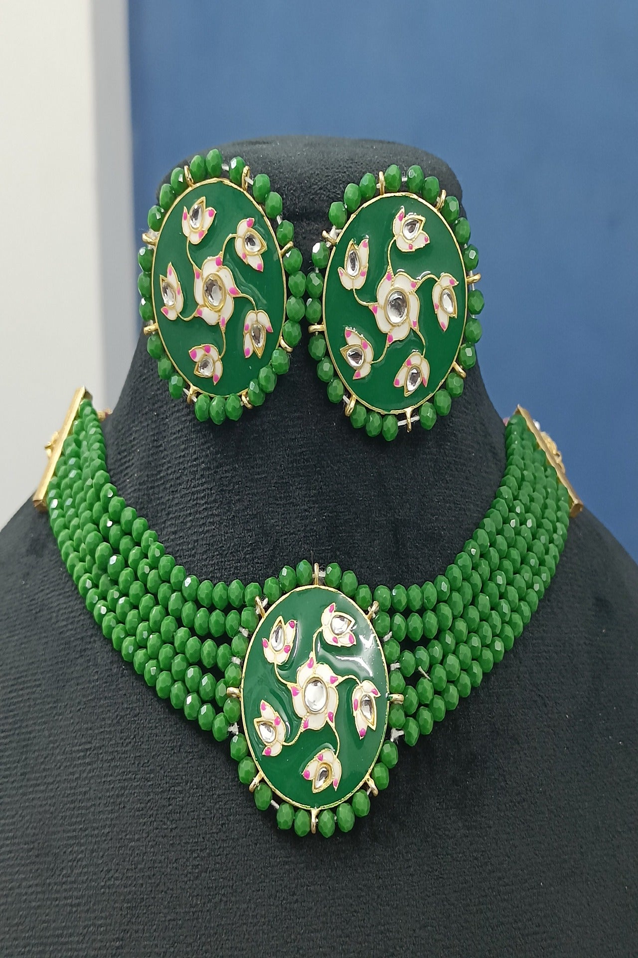 women's Meenakari Choker Necklace and Earring Set
