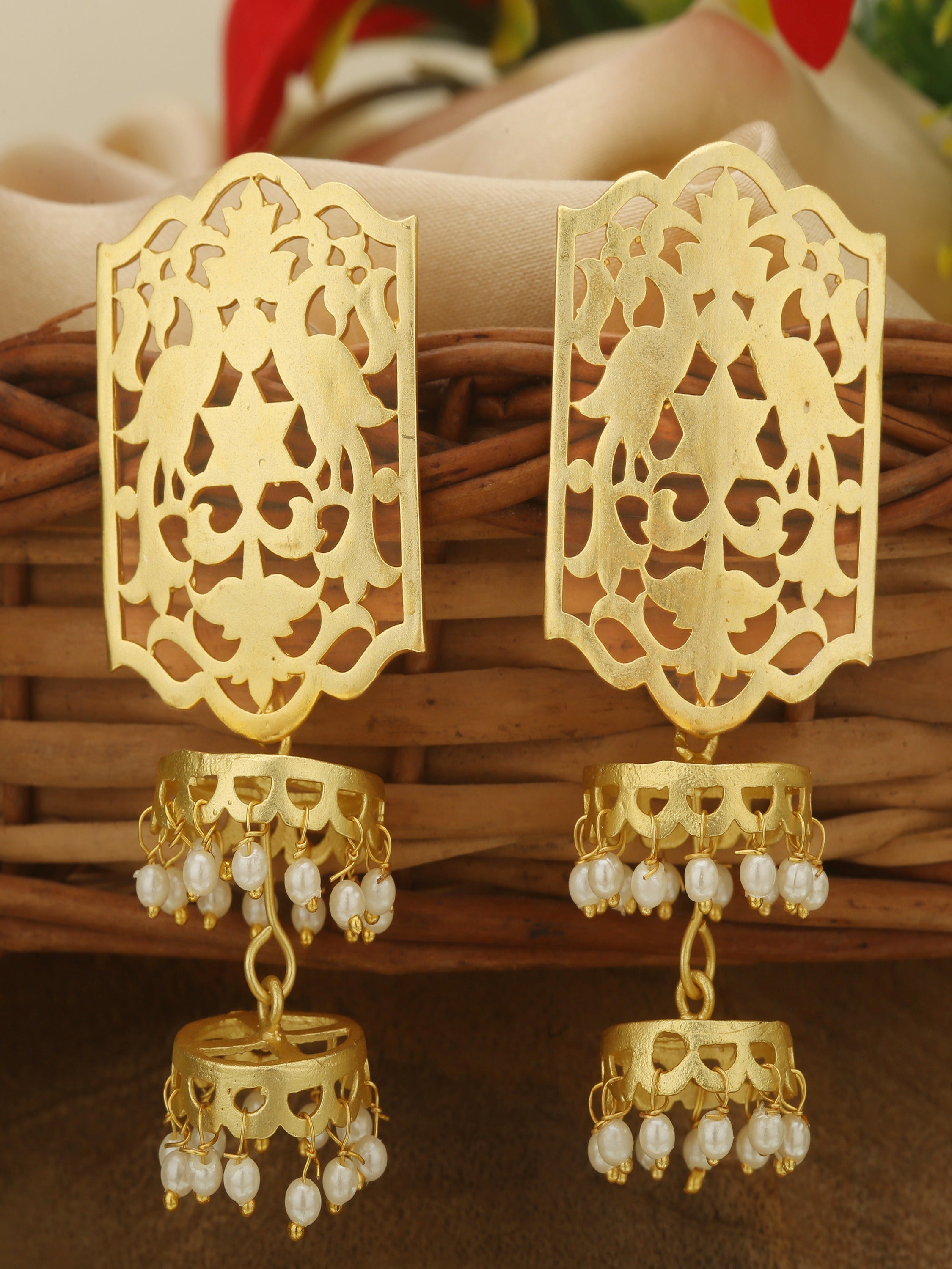 Traditional matte gold jhumka earrings | Indian Jhumka jhumki Earrings –  Indian Designs